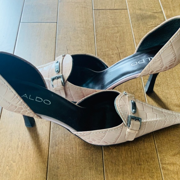 Vintage Pink Salmon Genuine Leather Shoes with Pointed Toes - Picture 3 of 7